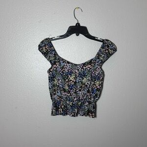 Eclair Women Floral Off Shoulder‎ Peplum Crop Top Size XS.